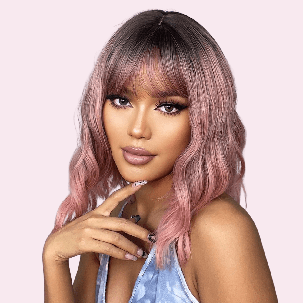 Chloe | Pink Bob Wig with Ombre