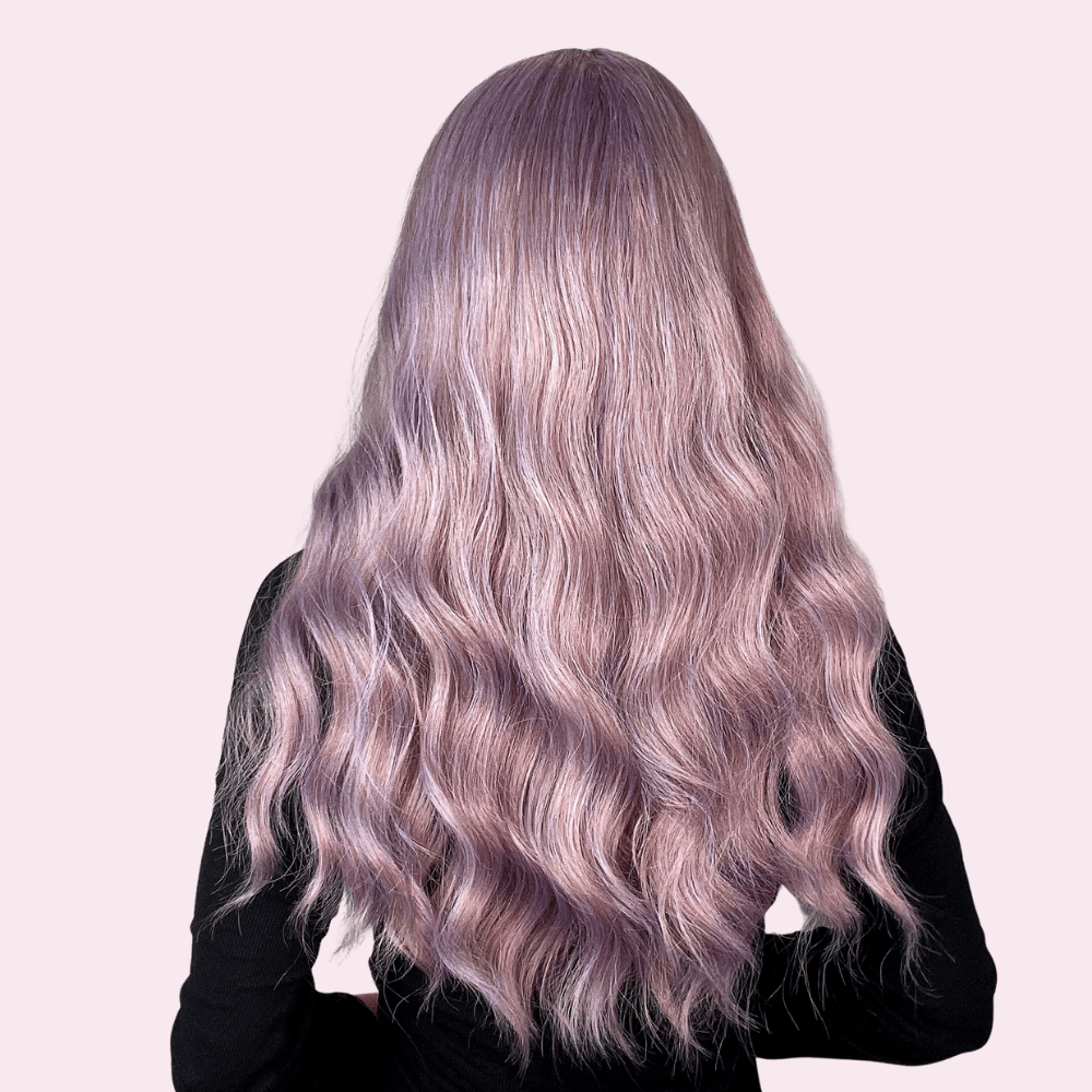 Alessandra |  Long Wavy Lavender Wig with Bangs