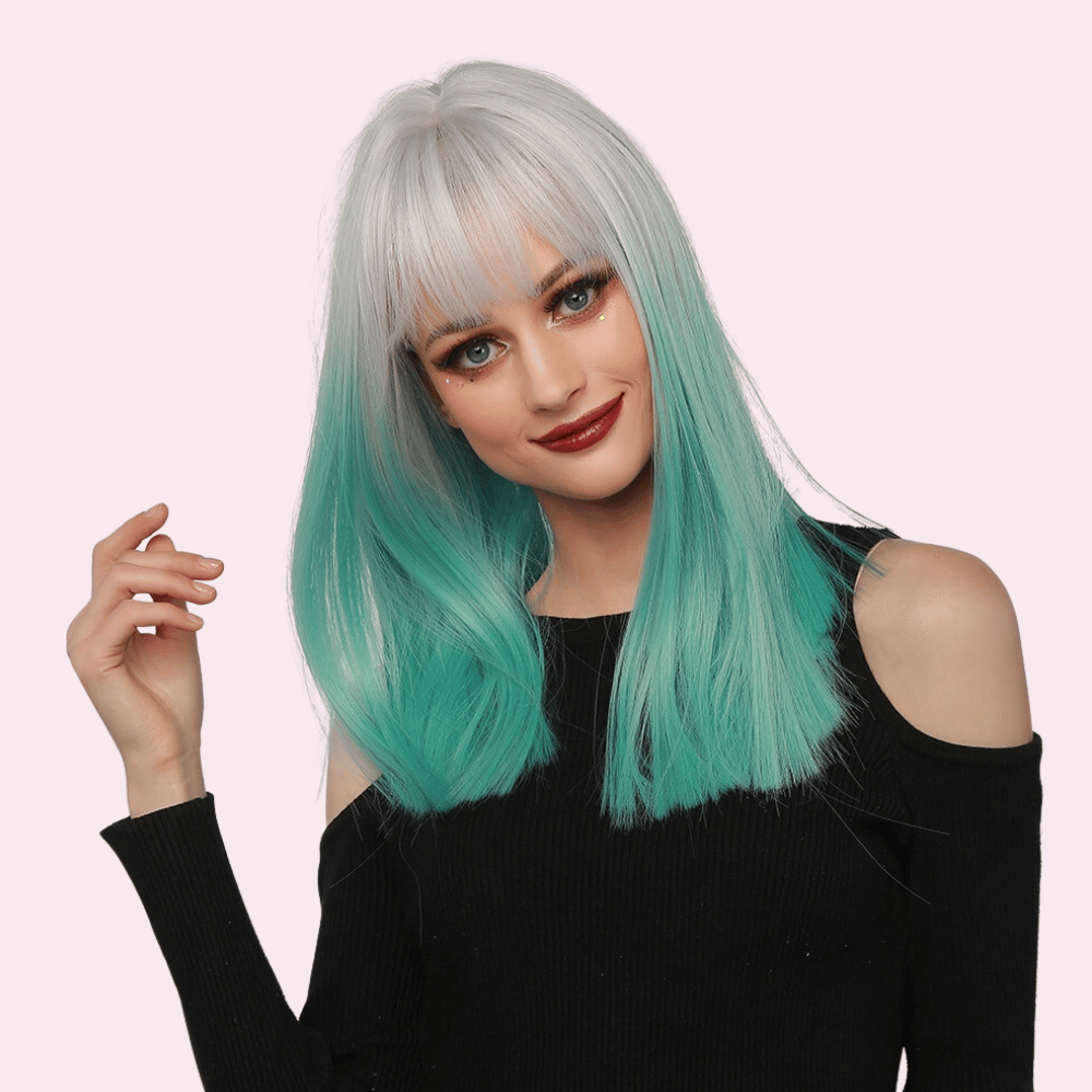 Fawn |  Blonde to Teal Ombre Wig