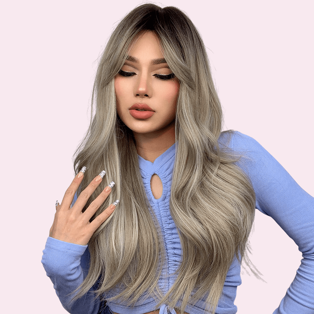 Ava | Long Wavy Blonde Ombre Wig