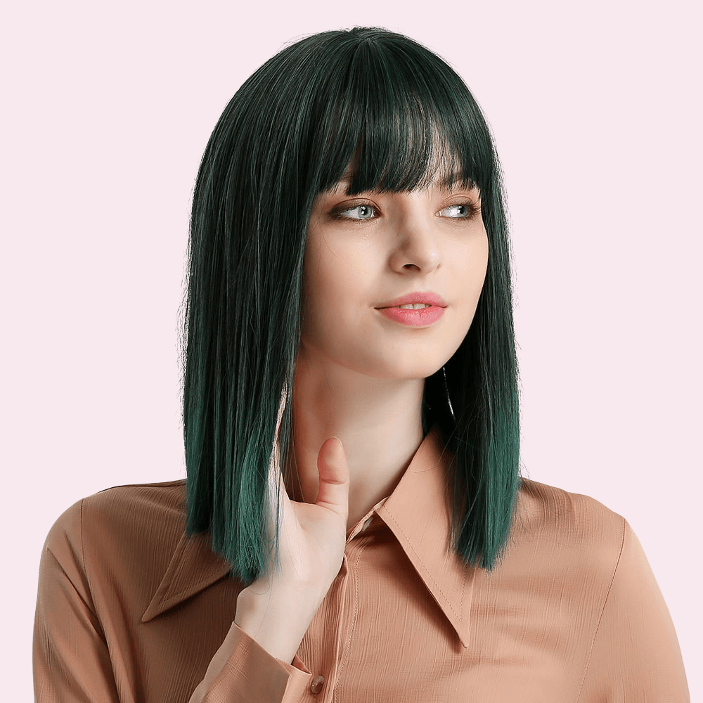 Coco | Green Wig Bob with Bangs