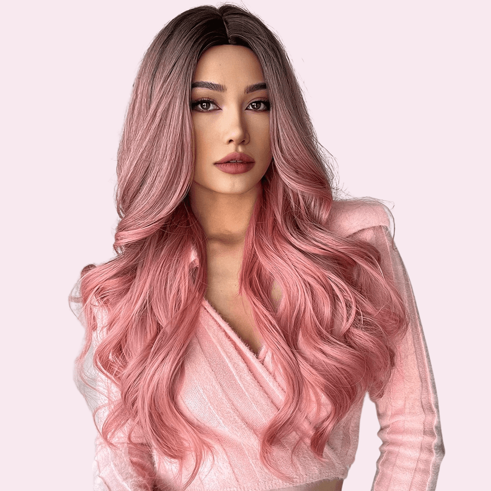 Giselle Long Pink Wig with Ombre