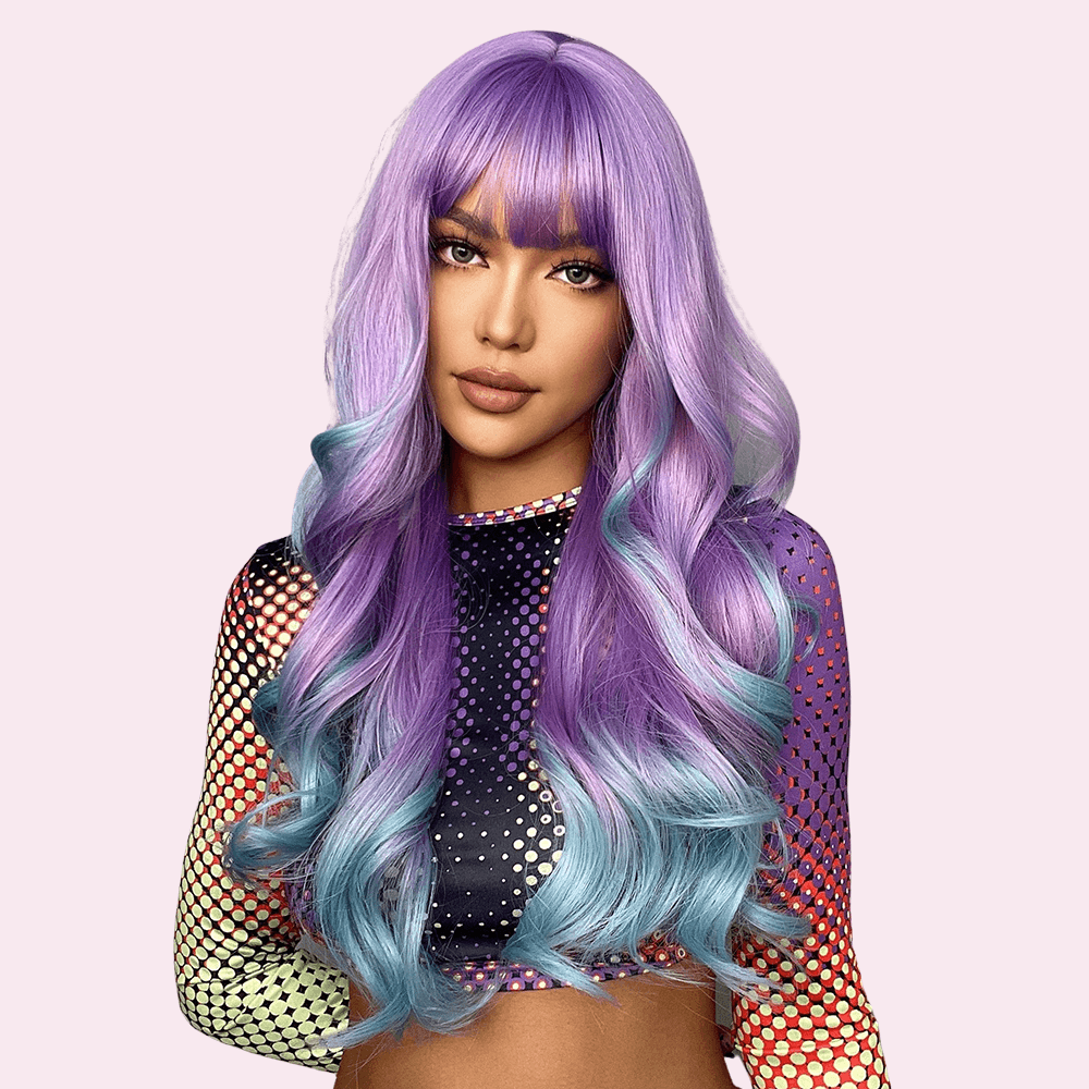 Siren |  Long Purple and Blue Wig