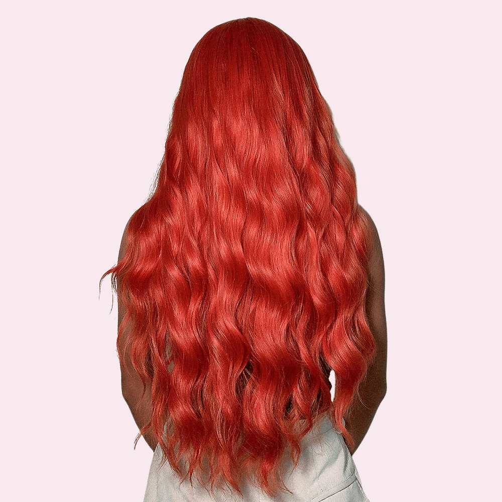 Ariel | Wavy Long Red Wig with Bangs