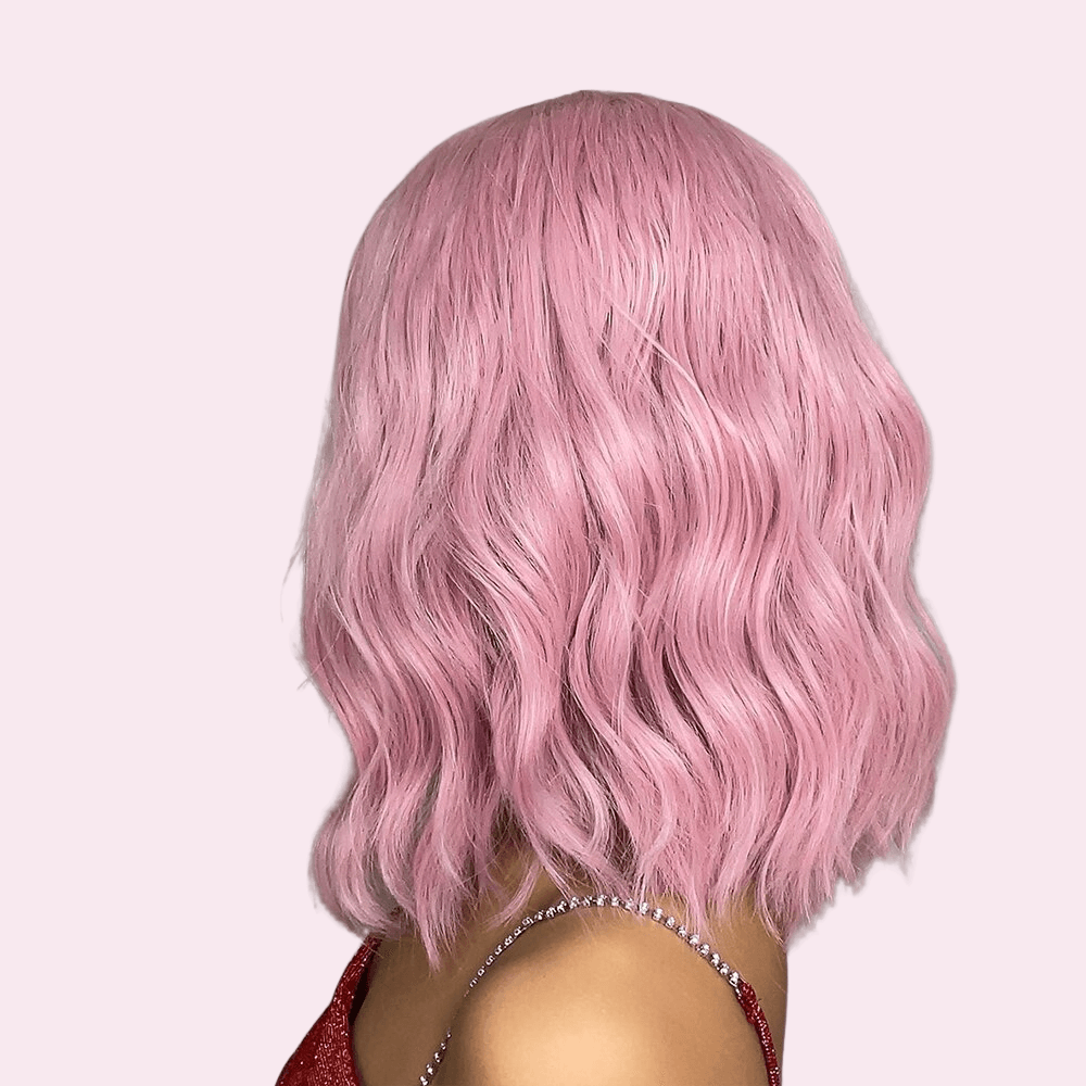 Gigi | Long Wavy Bob Pink Wig