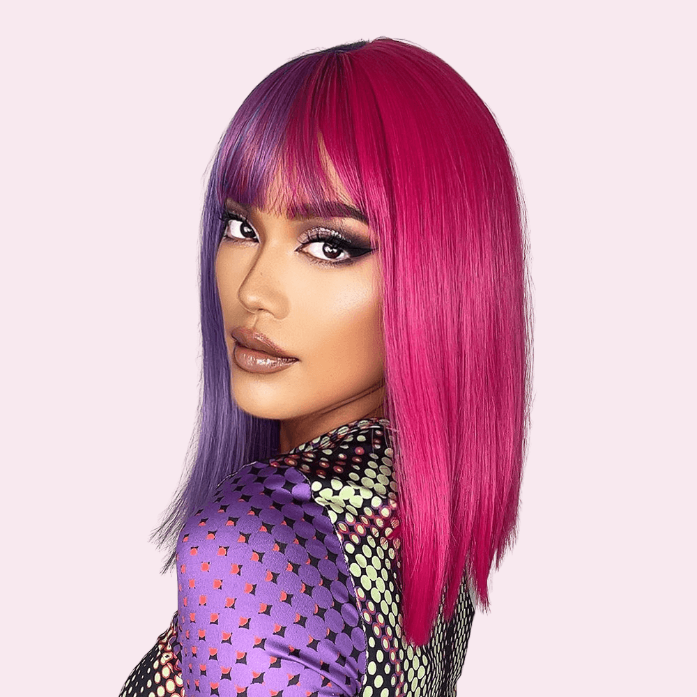 Harli | Pink and Purple Wig with Bangs